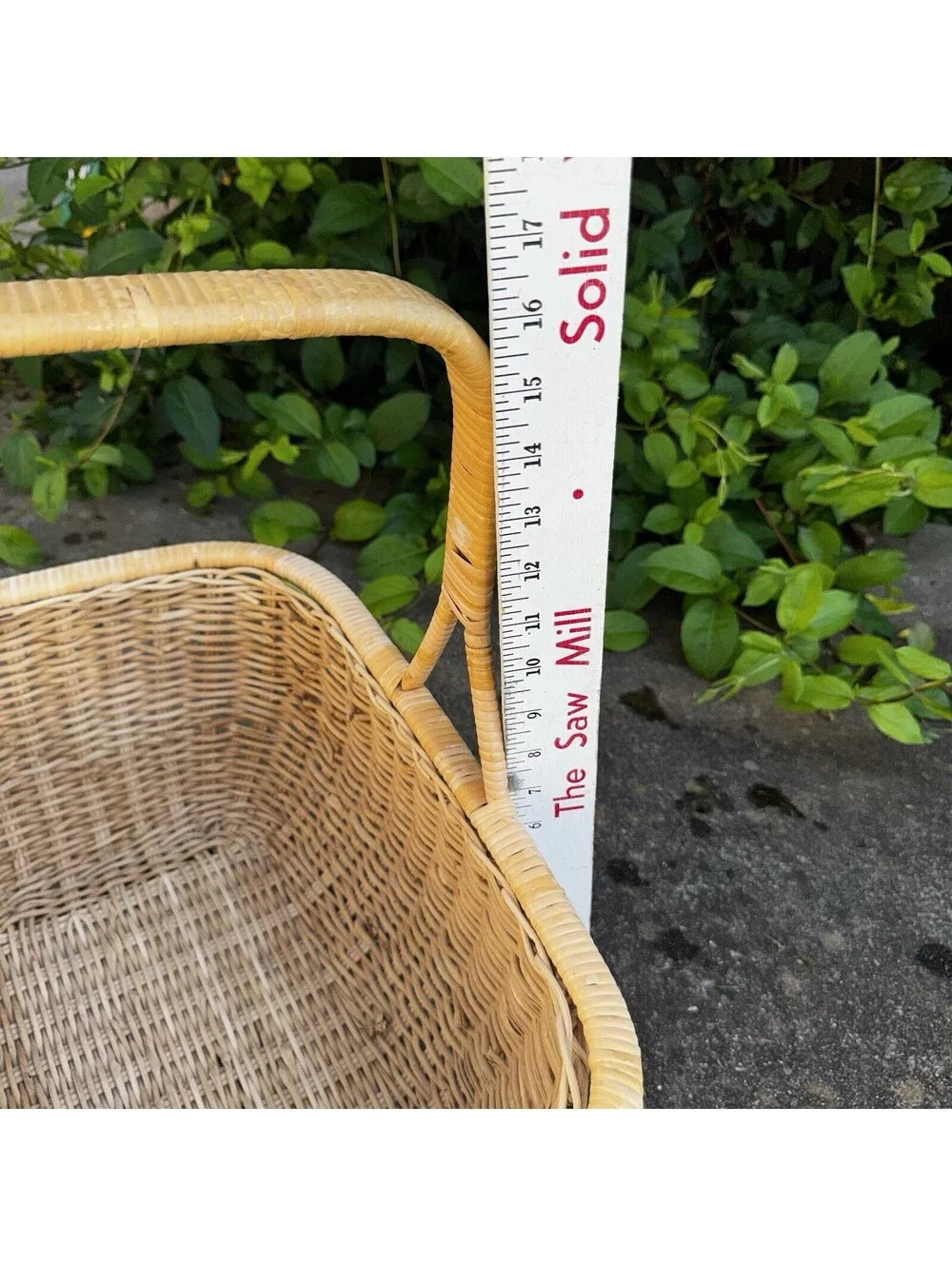 Vintage Wicker Market Basket Tote Handle Picnic Storage Farmhouse Decor 16” Tall